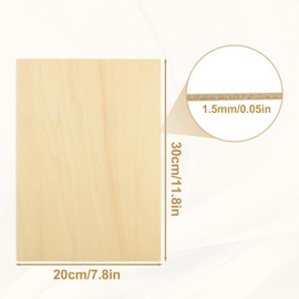 AHAQU 15 Pack 300x200mm Basswood Sheets, 1.5mm Craft Plywood Sheets, Plywood Board Thin Wood Board Sheets, Unfinished Wood Boards for Crafts, Hobby, Model Making, Wood Burning