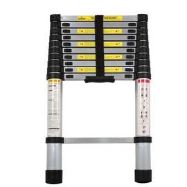 Telescoping Ladder,12.5FT Aluminum Extension Ladder with Non-Slip Feet Collapsible Portable Lightweight Ladder,Multi-Purpose Design for Home and Outdoor Work，330 LBS Capacity