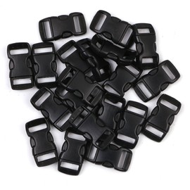Penta Angel 3/8 Inch Black Plastic Curved Buckle DIY Craft Webbing Contoured Side Quick Release Buckle for Bracelets Backpack Tactical Bag and Gear (20 PCS)