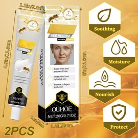 Faltencreme, Feuchtigkeitscreme Gesicht, Bee Cream Bienengiftsalbe, Feuchtigkeitsspendend, Sanft und Nicht Reizend, für Alle Hauttypen Geeignet, 2Pcs, 20g