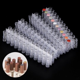Tbestmax 1440 Pcs Nail Polish Swatch Dots Round False Nail Display Tips with Adhesive Sticker for Nail Polish Training Practicing