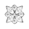 PIERCINGLINE Titanium Attachment with Push Pin Crystal Flower without Labret