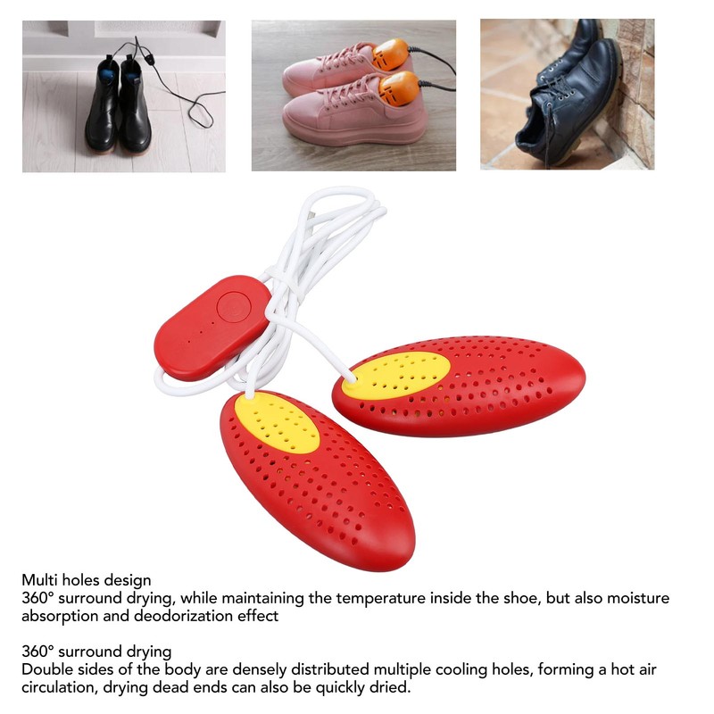 Shoe Dryer Red with Timer Ceramic Heater Deodorizing Function Fast