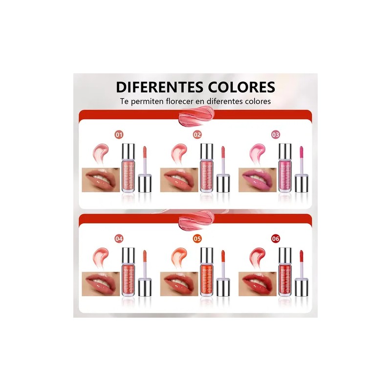 Brillo Labios 3d Hydra Lip Glow Oil Gloss Hidratante 6pcs