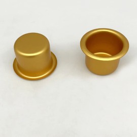 8Pcs Mini Aluminum Candle Cup Candlestick Linner Cup Holder Candle Drip Protectors Drip Catchers for Candle Making Prevent Wax Dripping, Gold