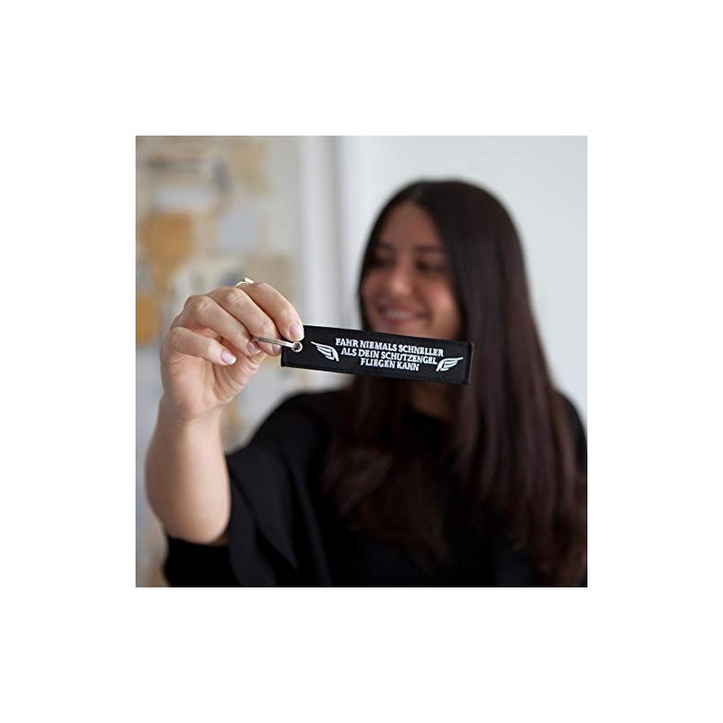 DonJordi FAHR NIEMALS SCHNELLER Keyring for Bikers, Motorcyclists & Motorists