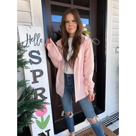 TCOT Womens Rain Jacket with Hood Lightweight Waterproof Windbreaker Jackets Zip Up Outdoor Compact Raincoats Pink XL