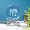 3D Wolf Crystal Ball with Stand Lase Engraved Glass Sphere