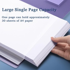 Ciuaz A4 Colored File Folders, with 60 Pockets Display Book, Large Capacity Clear Plastic Pocket Folders-Durable Presentation Book for School, Office, and Documents Organizer (White)