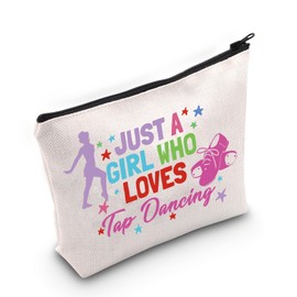 MEIKIUP Tap Dance Gift Tap Dance Makeup Bag for Dancer Tap Dance Teacher Gift Who Loves Tap Dancing Dancer Cosmetic Bag