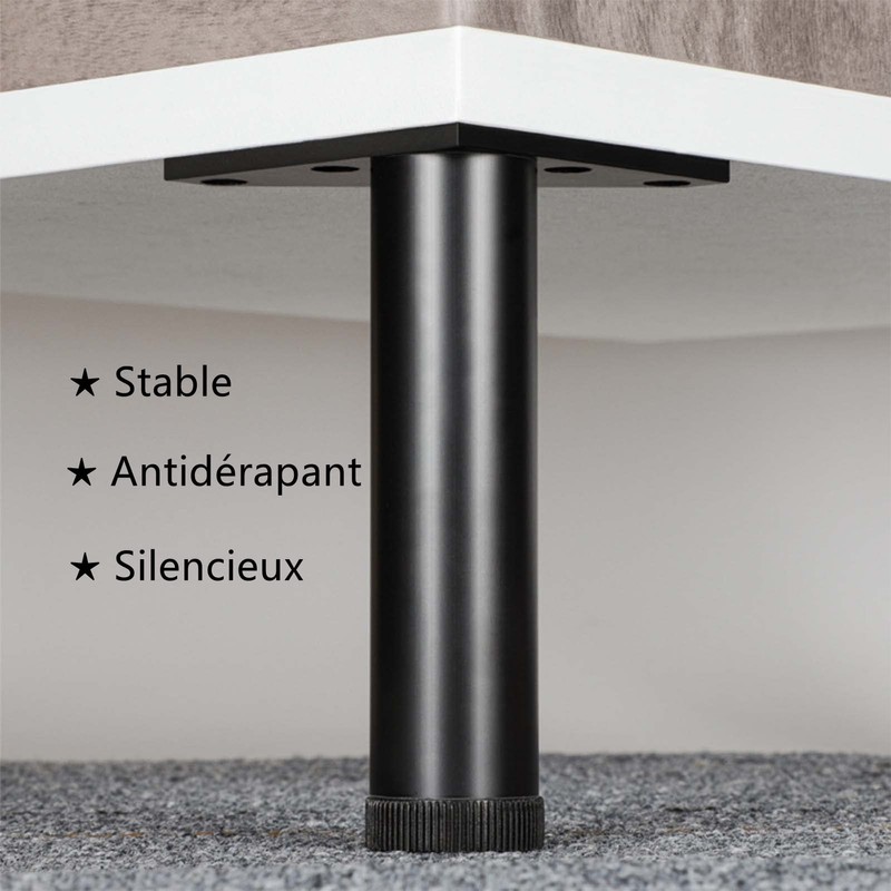 KMERCE 4 Pieces Furniture Feet Black Metal Modern Table Legs