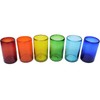 MexHandcraft Rainbow Colored 14 oz Drinking Glasses (set of 6),