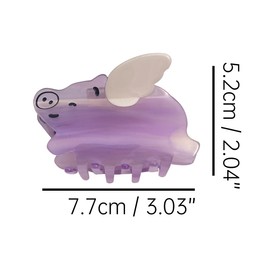 Flying Pig Hair Clips,Cellulose Acetate Hair Clips,Small Claw Clips for Girl,Hair Accessories,S3