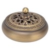 Antique Incense Burner Brass Holder with Lid Fireproof Cotton Interior