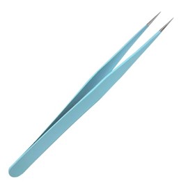 Stainless Steel Pointed Straight Tip Tweezers Blue