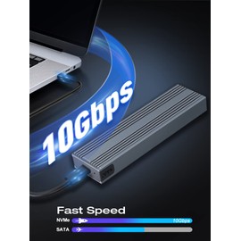 VCOM M.2 NVMe SSD External Case 10Gbps High Speed Data Transfer SSD Enclosure Tool-Free High Performance Chip Aluminum M.2 NVMe Card Reader UASP & Trim, Support M key/B+M key SSD Support