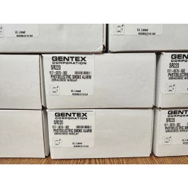 Gentex #SR220, Smoke Alarm, 220 VAC, Photo, W/Battery Back up, Relay Contacts.
