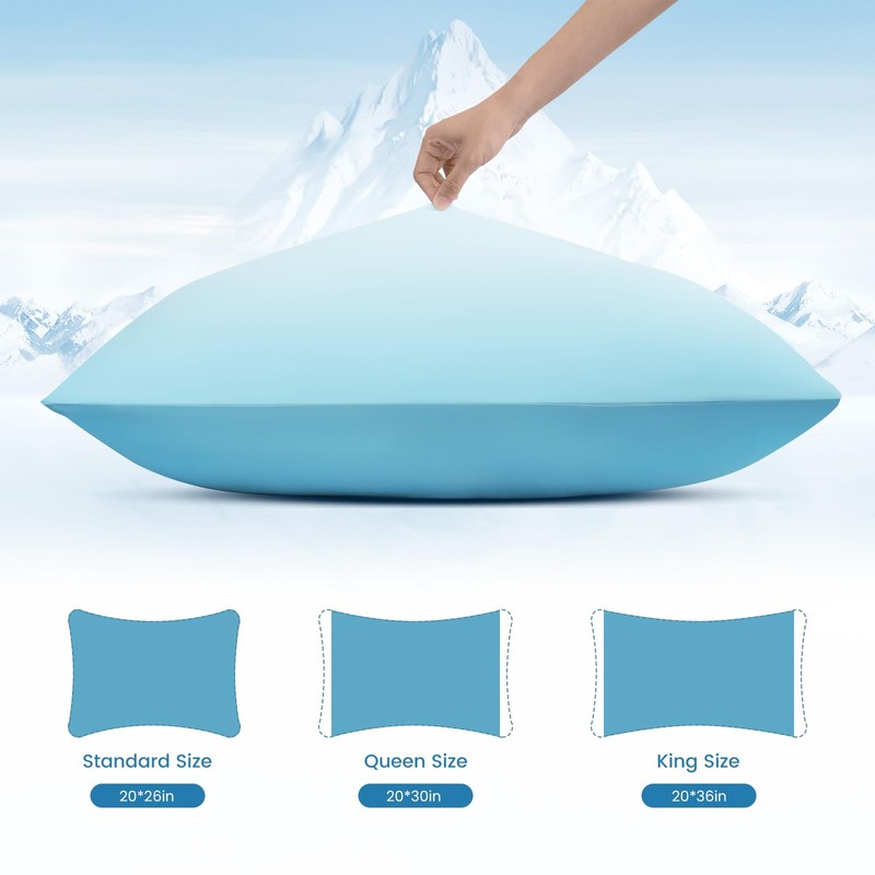 LUXEAR Cooling Pillow Cases, 2 Pack Arc-Chill Q-max>0.5 Gradient Cool