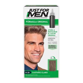 Shampoo con Tinte Just for Men Fórmula Original Larga Duración Castaño Claro H25 66ml