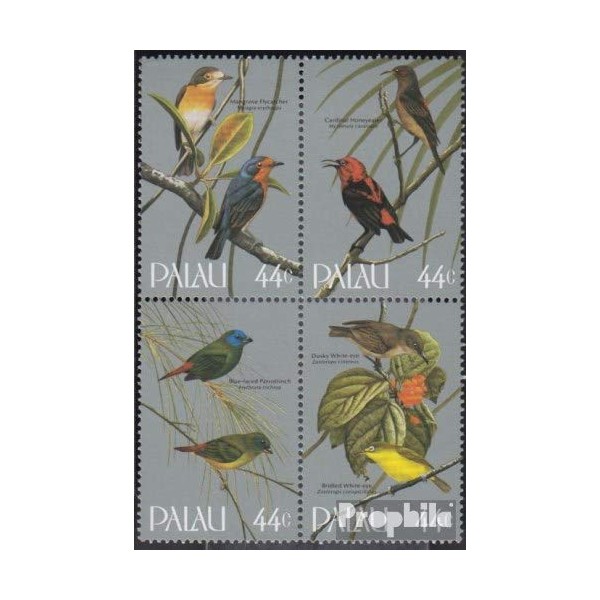 Prophila Collection Palau Islands 101-104 Four-block (complete excl. 1986 Singbirds