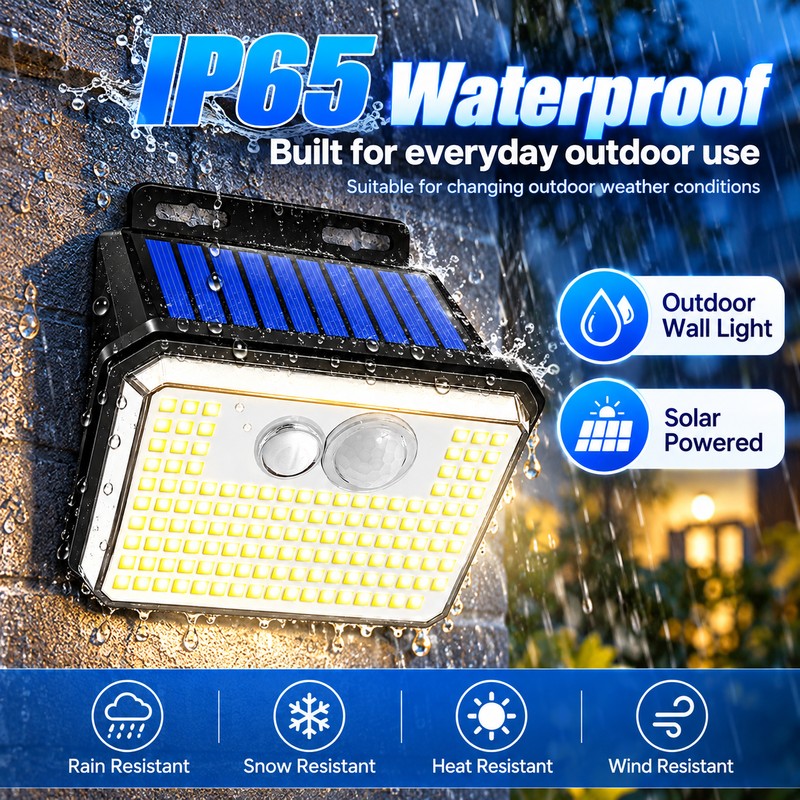Solar Motion Sensor Outdoor Wall Lights for Home Security –