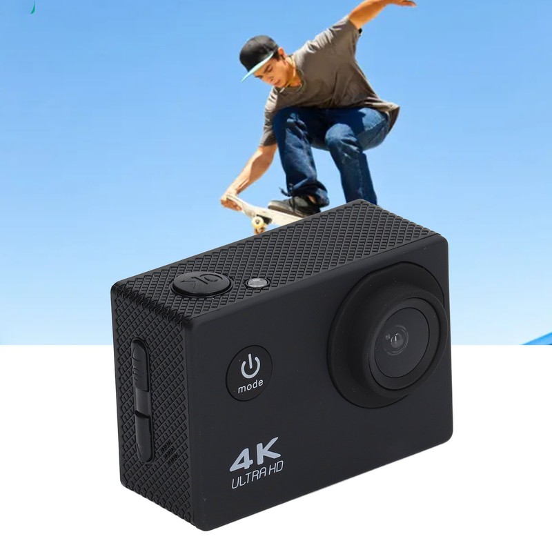 Outdoor Sports Camera 4K Wifi ABS Waterproof High Definition Black