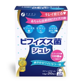 Fine Bifidobacterium Jelly 20 Packets, Supplement, 5 times more than yogurt, 10 Billion Bifidobacteria, Oligosaccharide and Vitamin C, Made in Japan