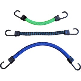Bungee Cords 3 Pack Includes 6 Inch That Stretches to 3.2ft | 8 inch That Stretches to 4.2ft | 12 Inch That Stretches to 6ft | Each Can Replace Up to 7 Ordinary Bungees