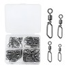 60 Pcs Fishing Snap Swivels,High Strength Fishing Clips Swivel Change