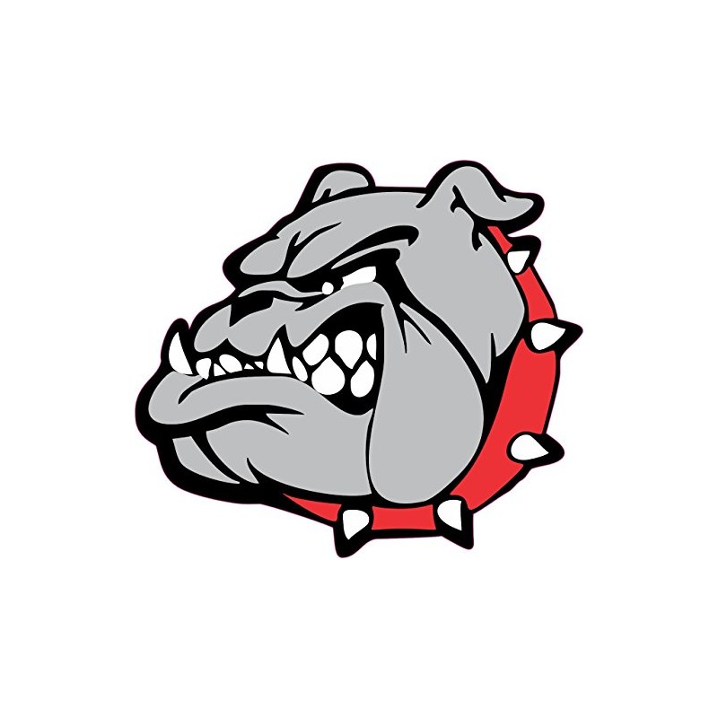 StickerTalk Bulldog Mascot Vinyl Sticker, 5 inches by 4.5 inches