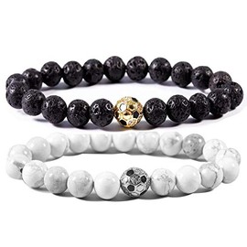 FY Soccer Bracelet Soccer Gifts for Women Men Beaded Bracelet Gift for Soccer Team