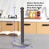 Black Paper Towel Holder Countertop with Heavy Marble Base, Standing
