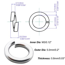 Fajoeda Pack of 100 Spring Washers M3, A2 V2A Stainless Steel Spring Washers Washers 3 mm Form B According to DIN 127