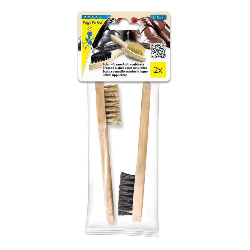 Peggy Perfect Shoe Polish Brushes, Set of 2, Light &