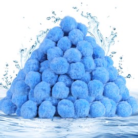 Askyli 2.9 lbs Pool Filter Balls for Sand Filter, Reusable Pool Sand Filter Balls, Efficient Pool Cotton Filter Balls, Suitable for All Sand Filter System (Equals 100lbs Pool Filter Sand) - Light Blue
