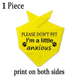 1 Piece Nervous Anxious Dog Bandana Ask To Pet Dog Bandana Nervous Dog Gear (a little anxious D)