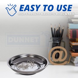 Dunnet Tools 6" 150mm Stainless Steel Magnetic Dish Tray for Parts Bolts Nuts Washers Screws Mechanic Hand Tools Automotive Pats Tray Professional DIY Screw Parts Bowl