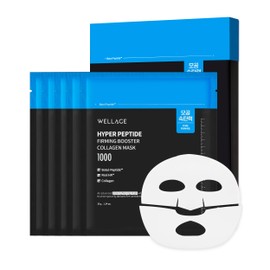 WELLAGE Mascarilla Facial De Hidrogel De Colágeno Con Potenciador Reafirmante Hyper Peptide - Mascarilla Facial De Noche Para Tensar Los Poros Y...   