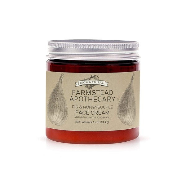 Farmstead Apothecary 100% Natural Anti-Aging Face Cream with Jojoba Oil, 4 oz (Fig & Honeysuckle)