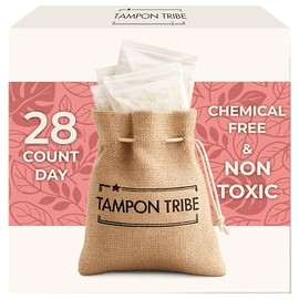 Tampon Tribe Compresas de algodón orgánico para mujer | 28 compresas absorbentes diurnas con alas | 100% algodón orgánico, hipoalergénicas, sin metales ni químicos, con bordes antifugas | 28 unidades