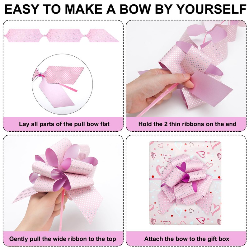 Sparkly Pull Bows for Gift Wrapping: 6 Inch Ribbon Gift