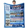 Dad Blanket Gift for Dad for Farthers Day from Daughter