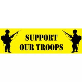 Support Our Troops 2.5x8 Inch Vinyl Bumper Sticker