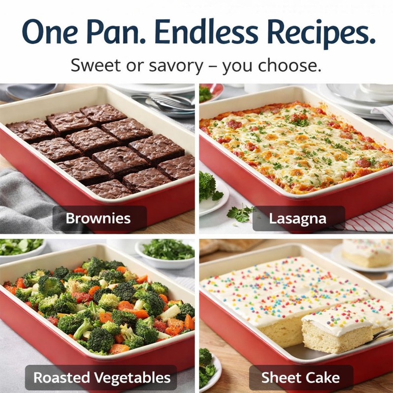 Proigtz 9x13 Inch Baking Pan 2 Pack, Heavy Duty Nonstick