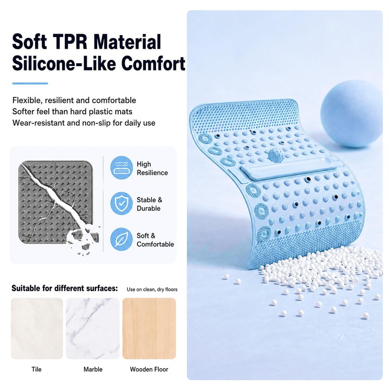 Soft TPR Extra Large Acupressure Foot Massage Mat With Removable