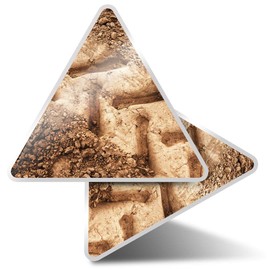 2 x Triangle Stickers 10 cm - Off Road Tyre Track Land Racing Race Fun Decals for Laptops,Tablets,Luggage,Scrap Booking,Fridges #8653