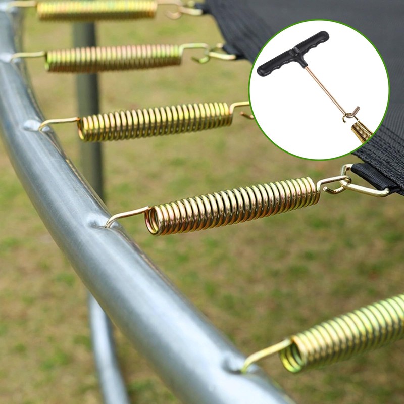 Bremorou 2 Pcs Spring Pull T-Hook Trampoline Tool Shoe Lace