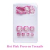 MISUD Hot Pink Press on Toenails Glossy Fake Toe Nails