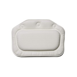 Croydex Bath Pillow, White (BG2070-22), Non-Slip Bath Pillow, 21 x 30 x 3cm Thick, 140g, 3 Suction Cups, Machine Washable, PVC, Made in Malaysia