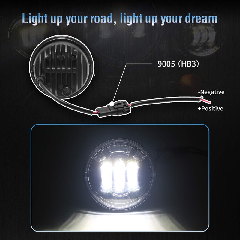 LX-LIGHT - Lámpara LED auxiliar de 11,4 cm para motocicleta,